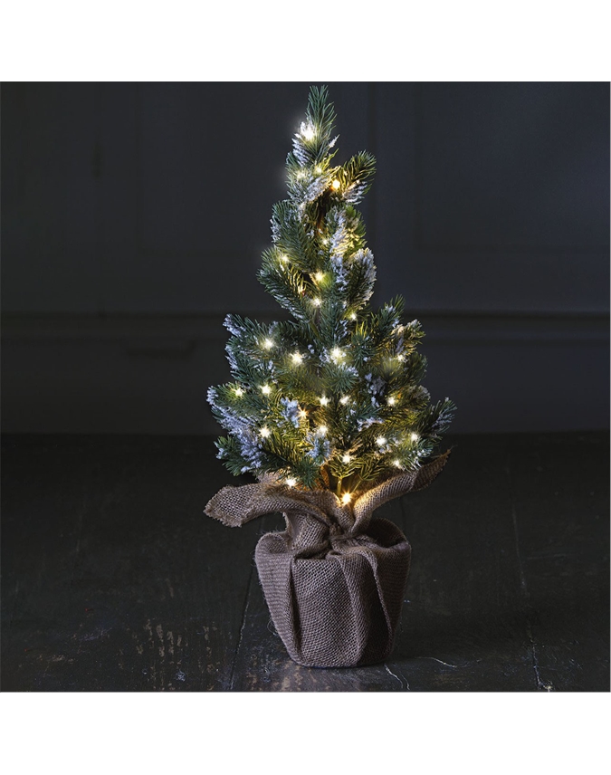 LED Burlap-Wrapped Tree