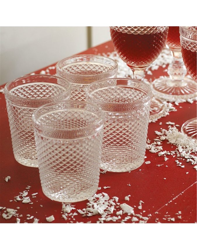Diamond Faceted Glass Tumblers