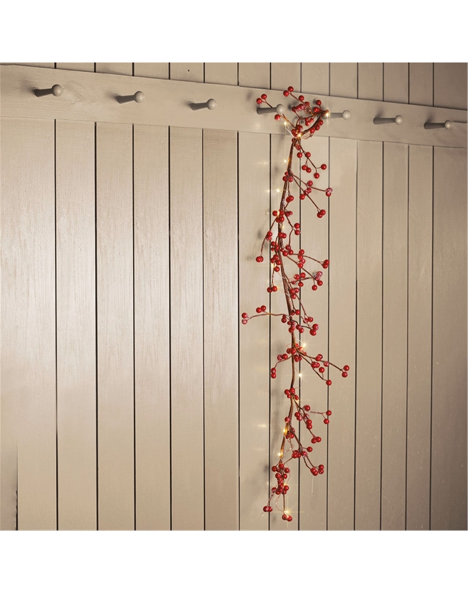Red Berry Micro LED Garland