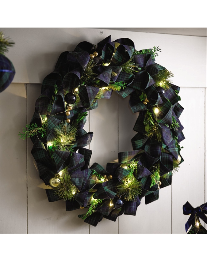 Montgomery Blue LED Wreath