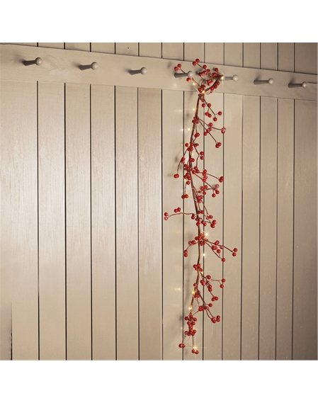 Red Berry Micro LED Garland