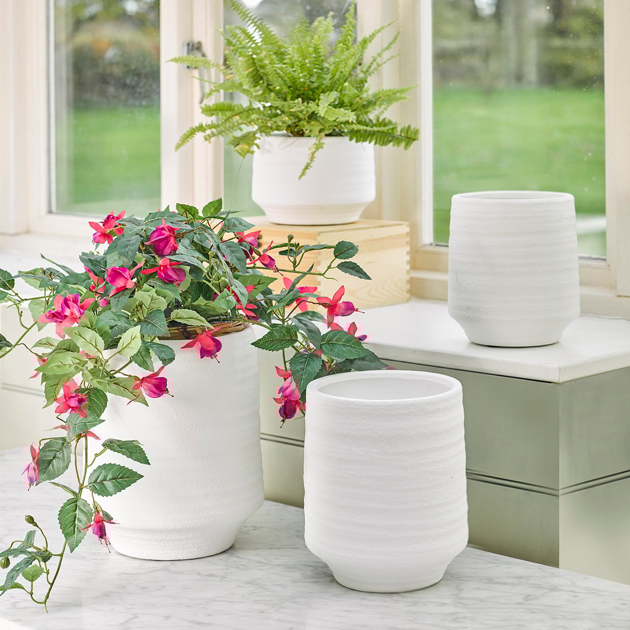 Tall White Terracotta Vase