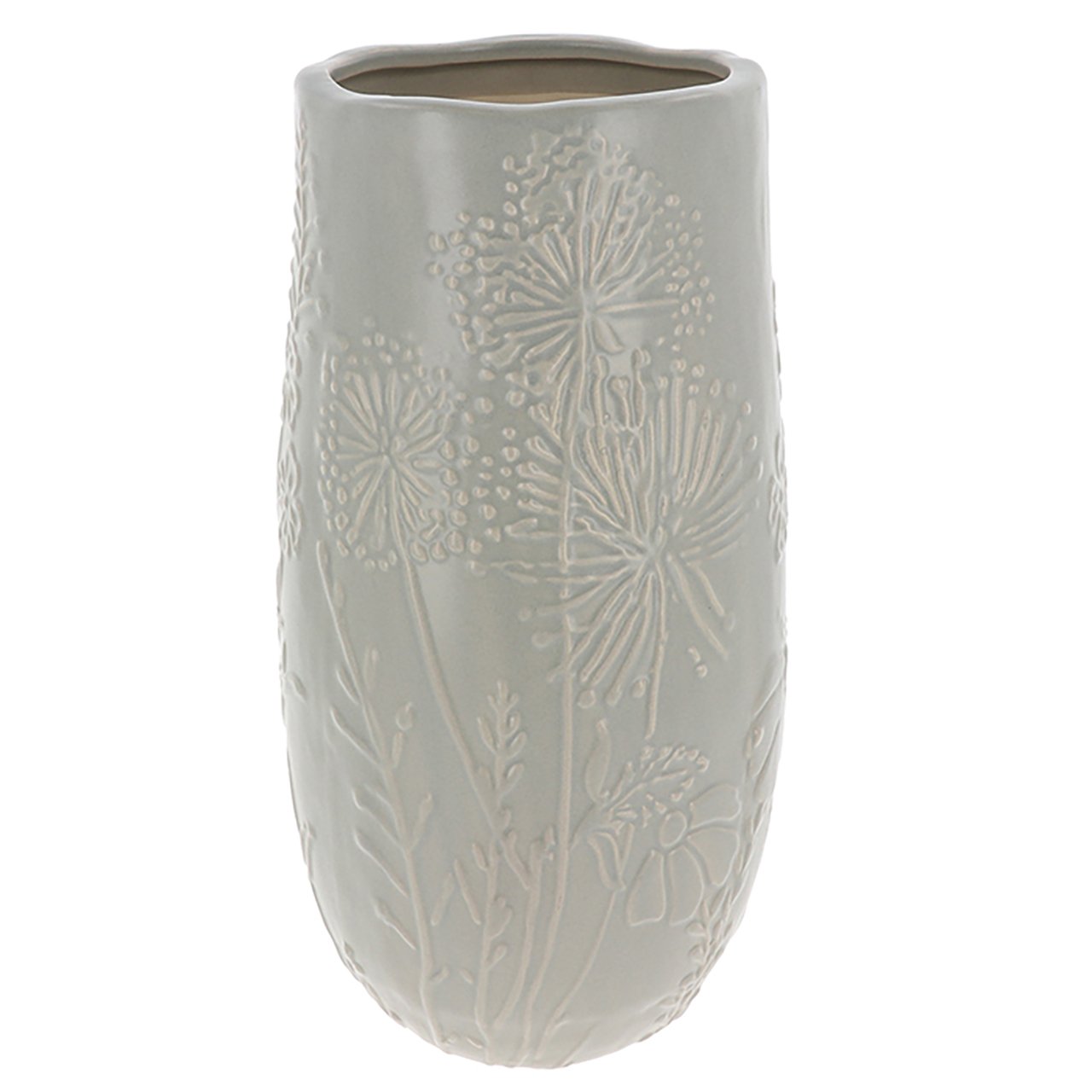 Grey Embossed Vase