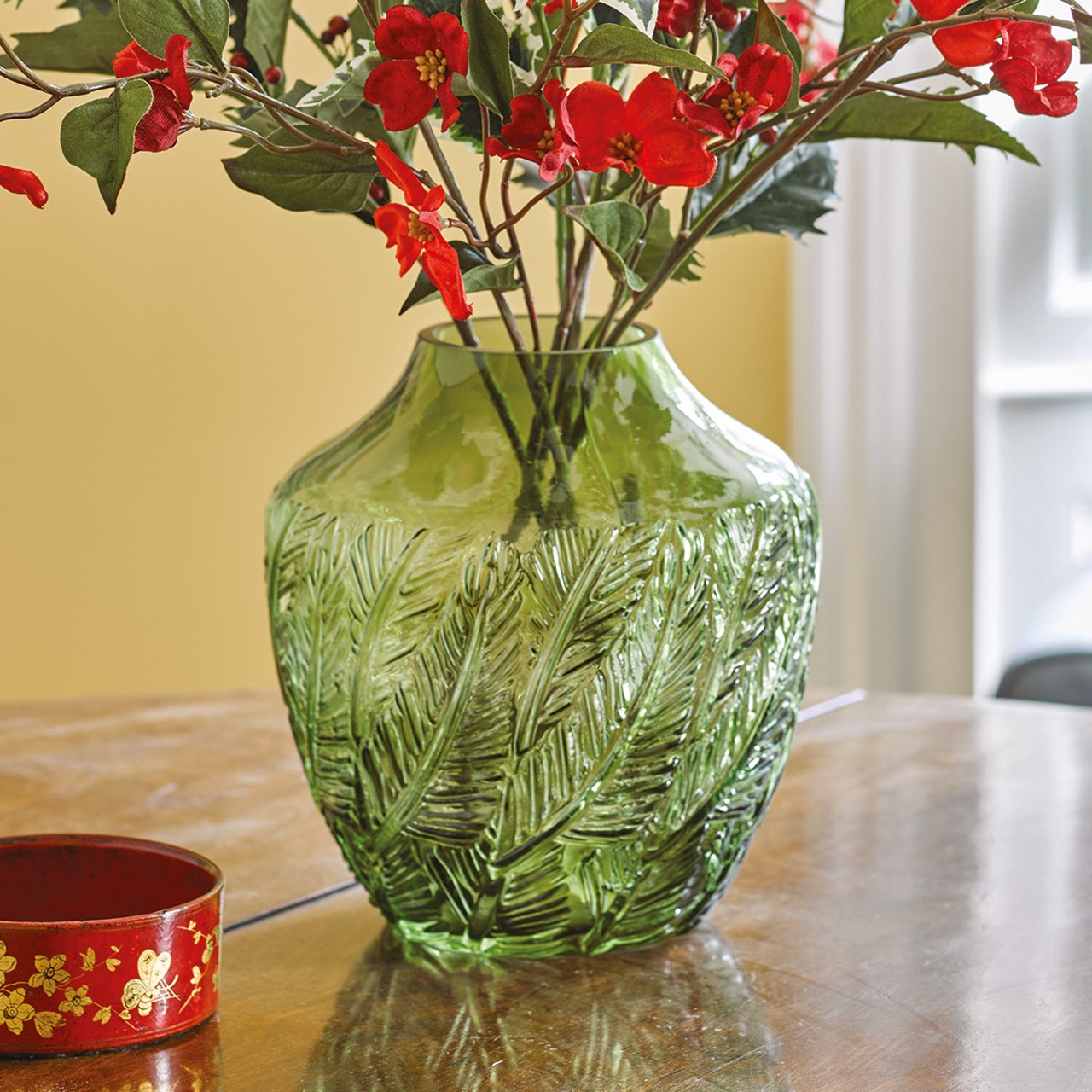 Green Embossed Vase