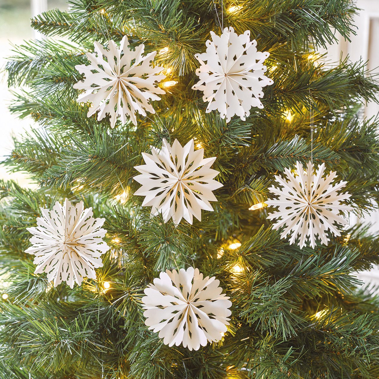 Set of 12 Paper Snowflake Decorations