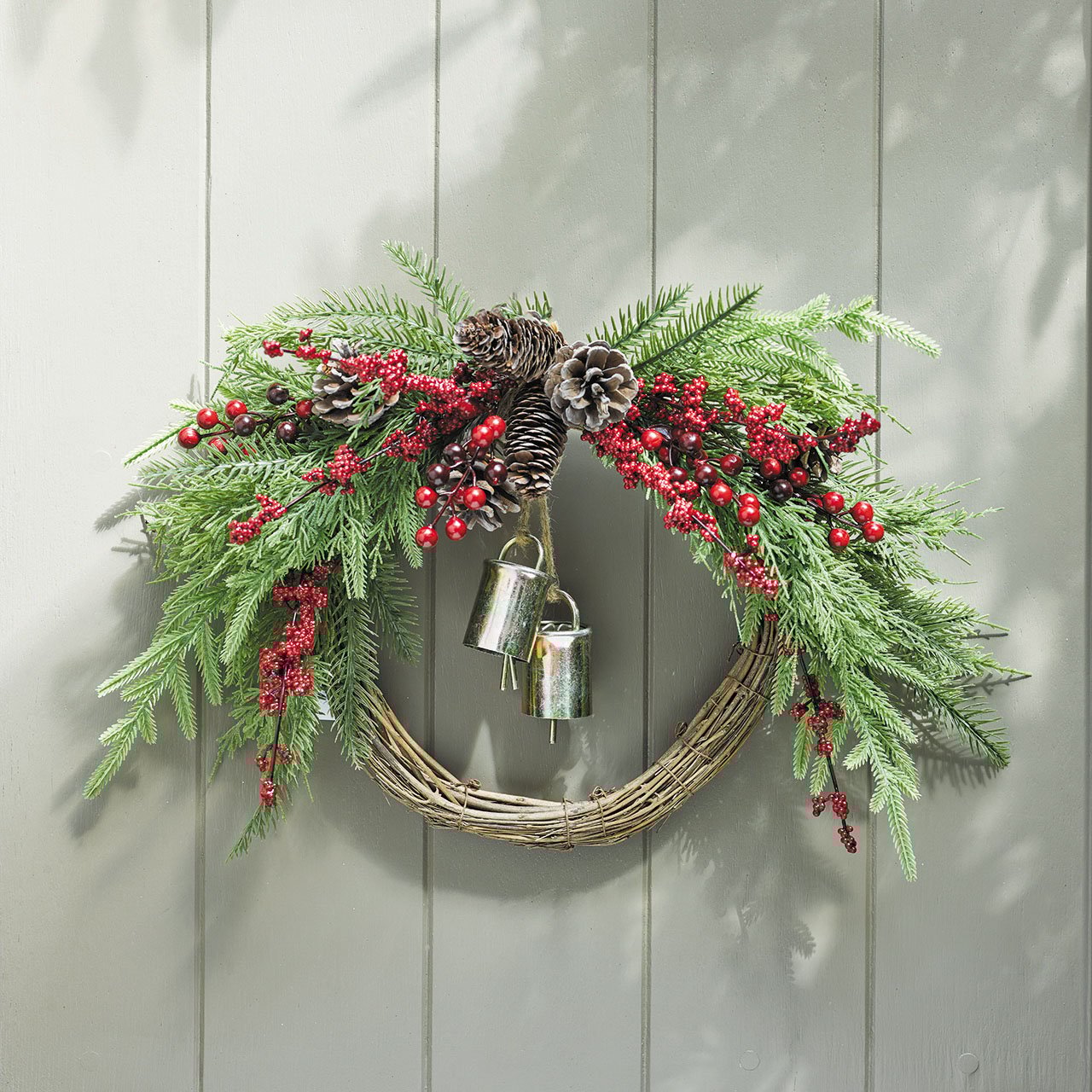 Rattan Wreath with Bells