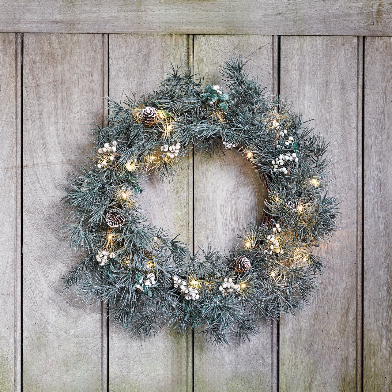Pine Wreath with Lights