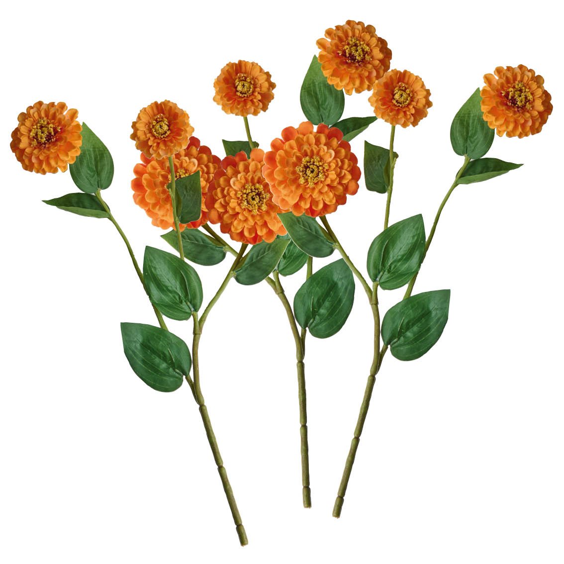 Orange Zinnia Spray, Set of 3