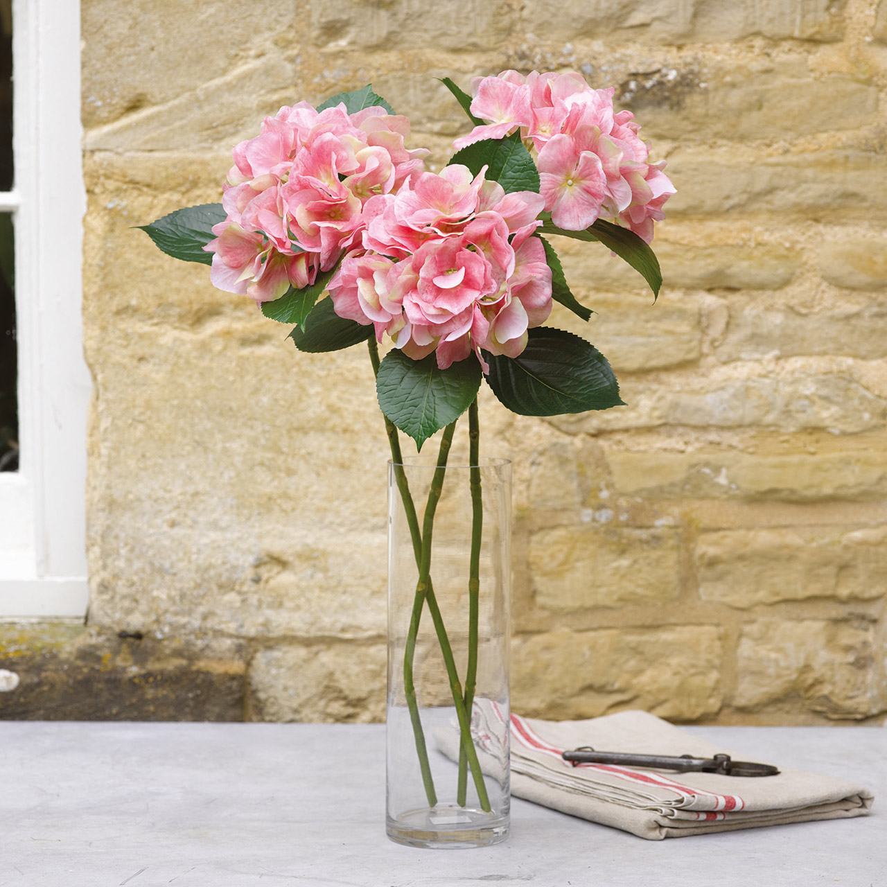 Pink Hydrangea Stem, Set of 3