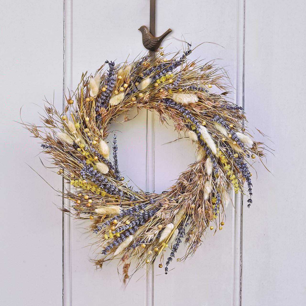 Natural Dried Lavender and Grasses Wreath