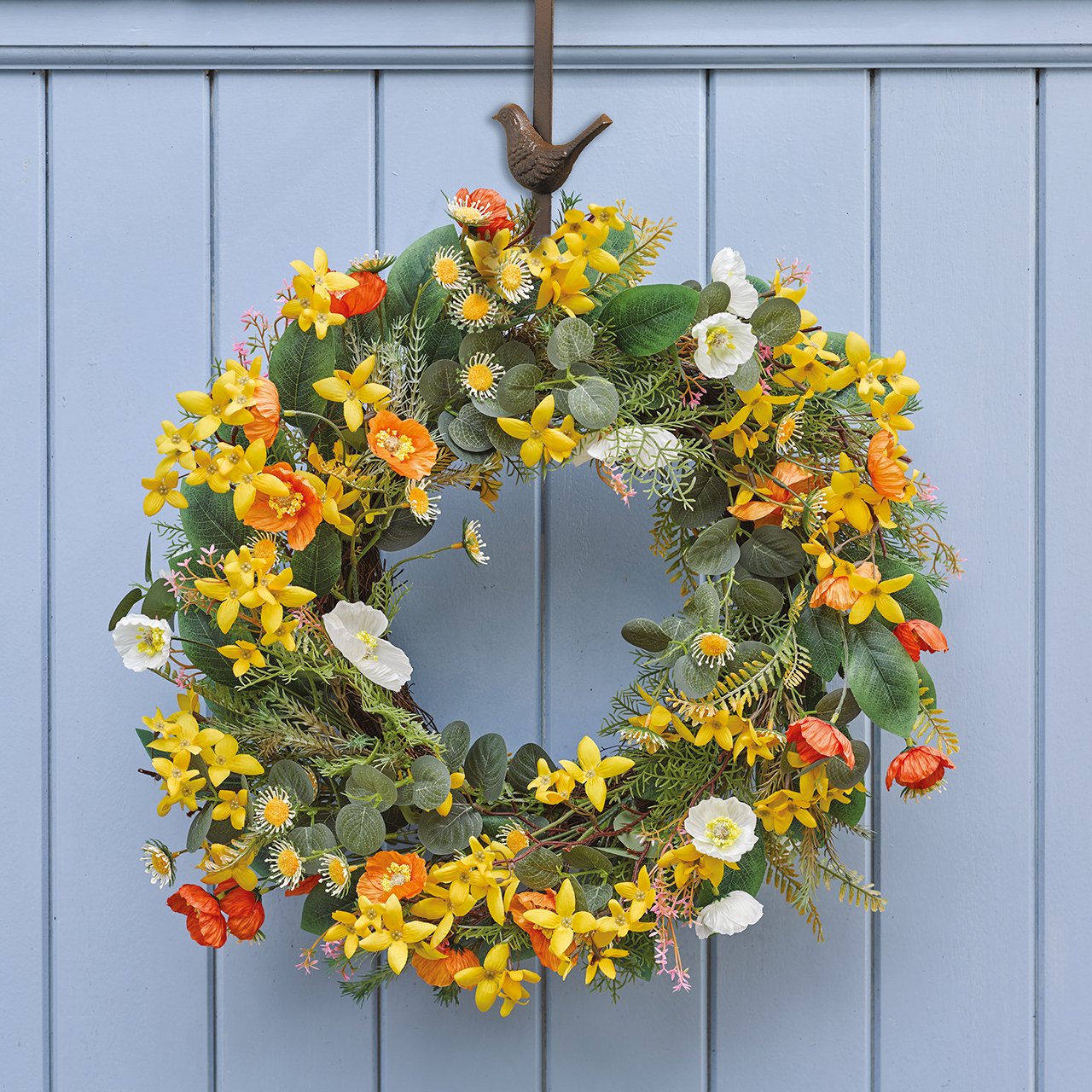 Forsythia and Poppy Wreath