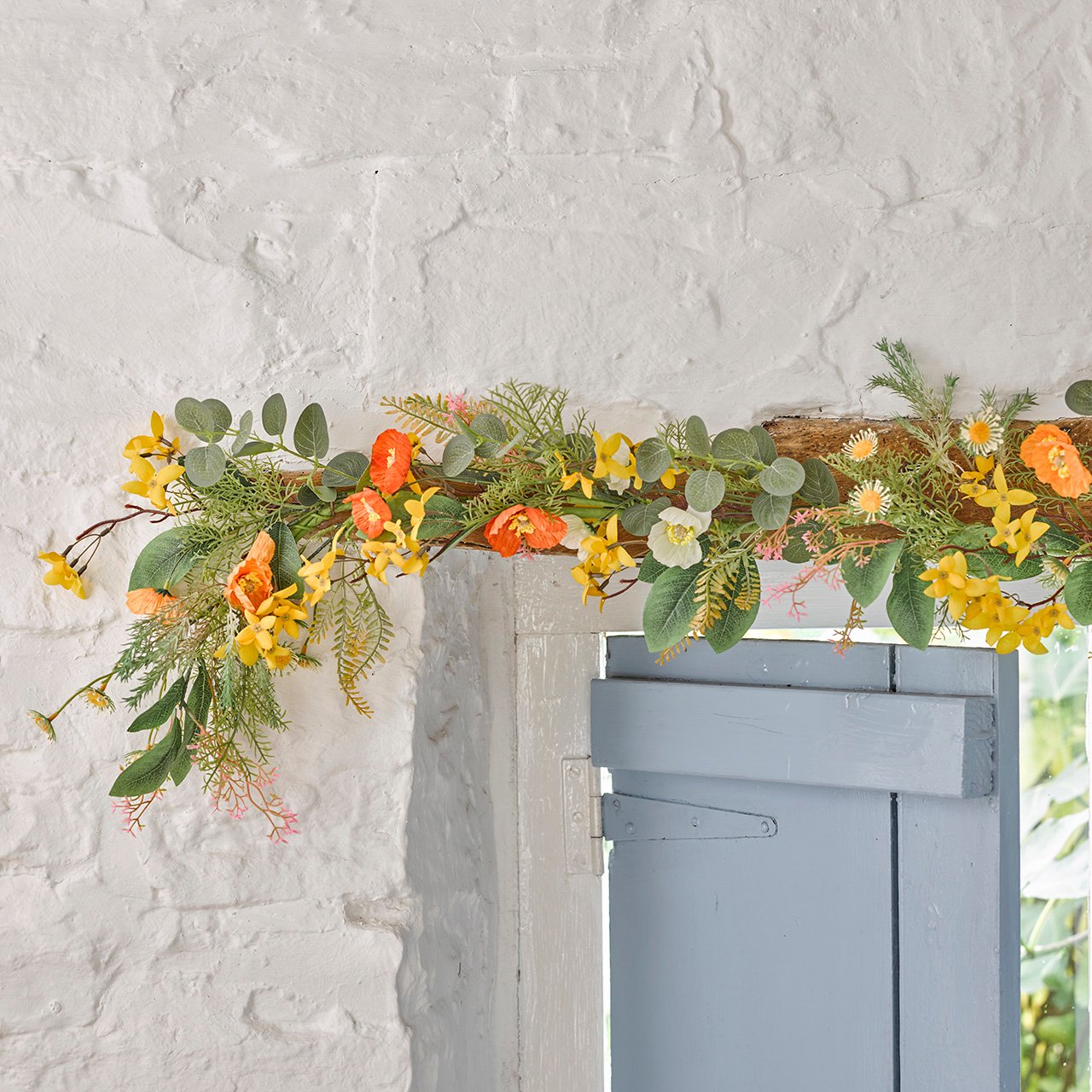 Forsythia and Poppy Garland