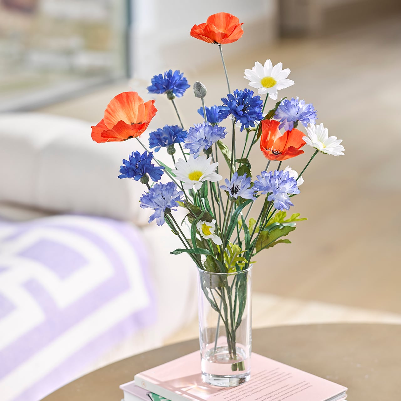 Cornflower and Poppy Arrangement