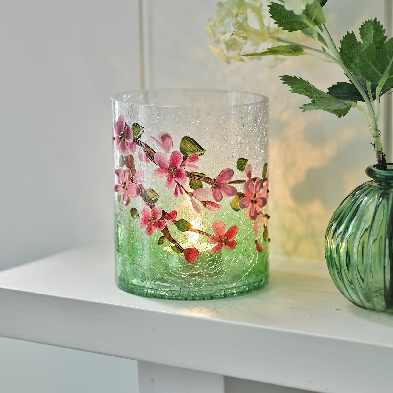 Blossom Crackle Tea Light Holder