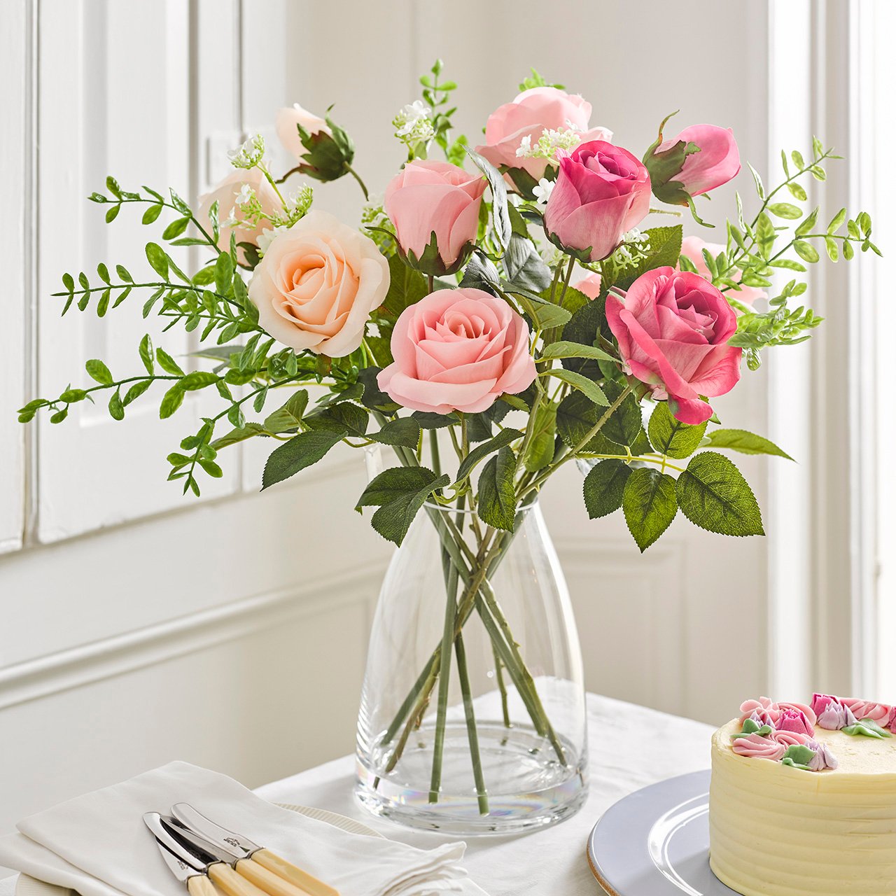 Pretty Pink Roses Arrangement