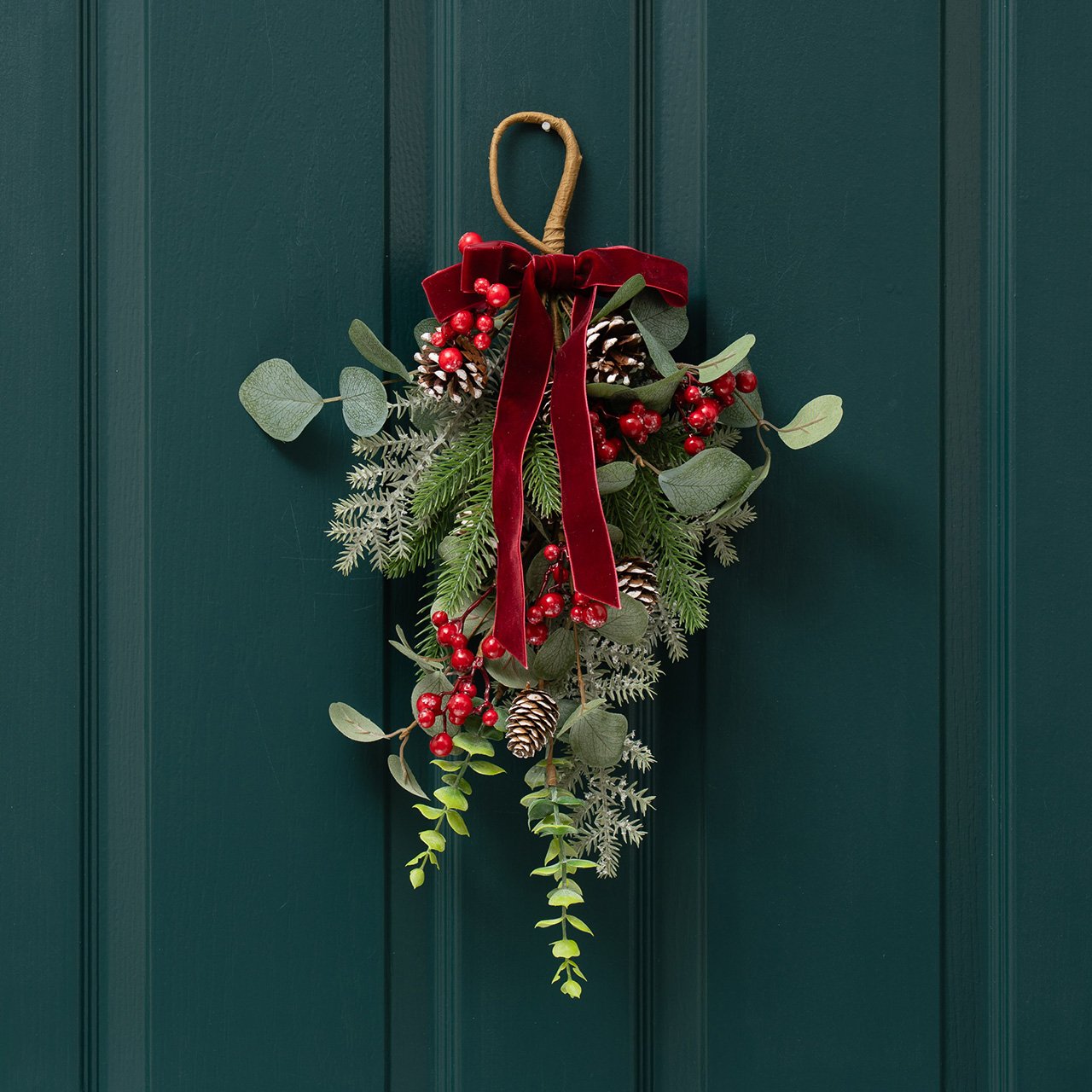 Festive Swag with Velvet Bow