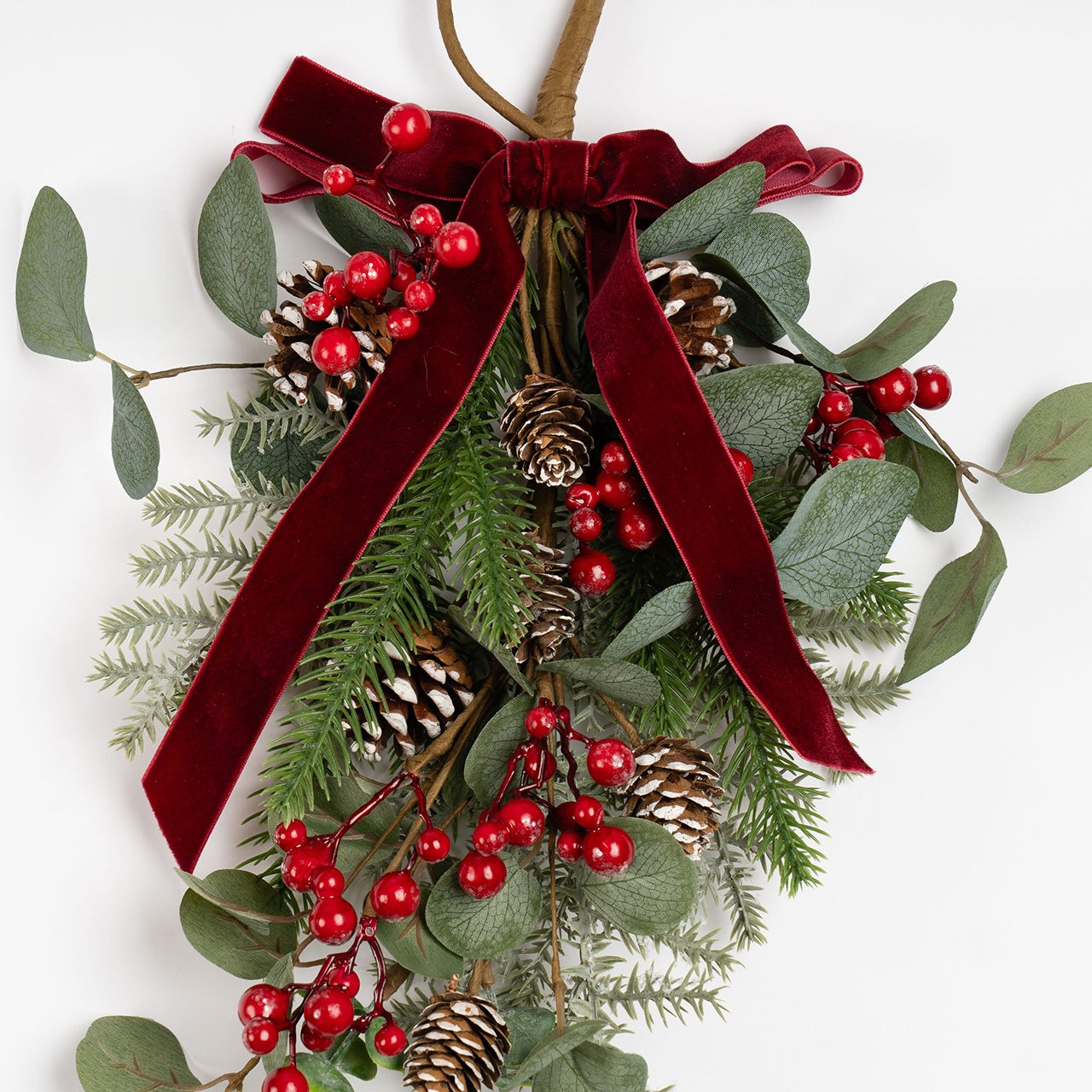 Festive Swag with Velvet Bow