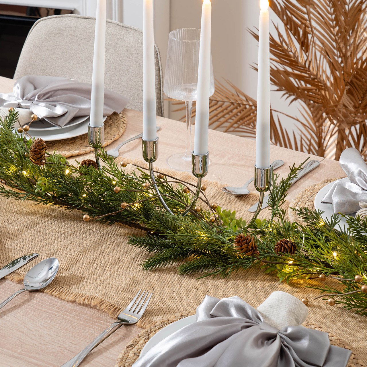 Pre-Lit Pine Garland