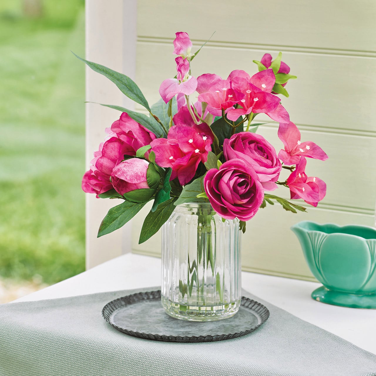 Peony, Sweet Pea and Phalaenopsis Arrangement