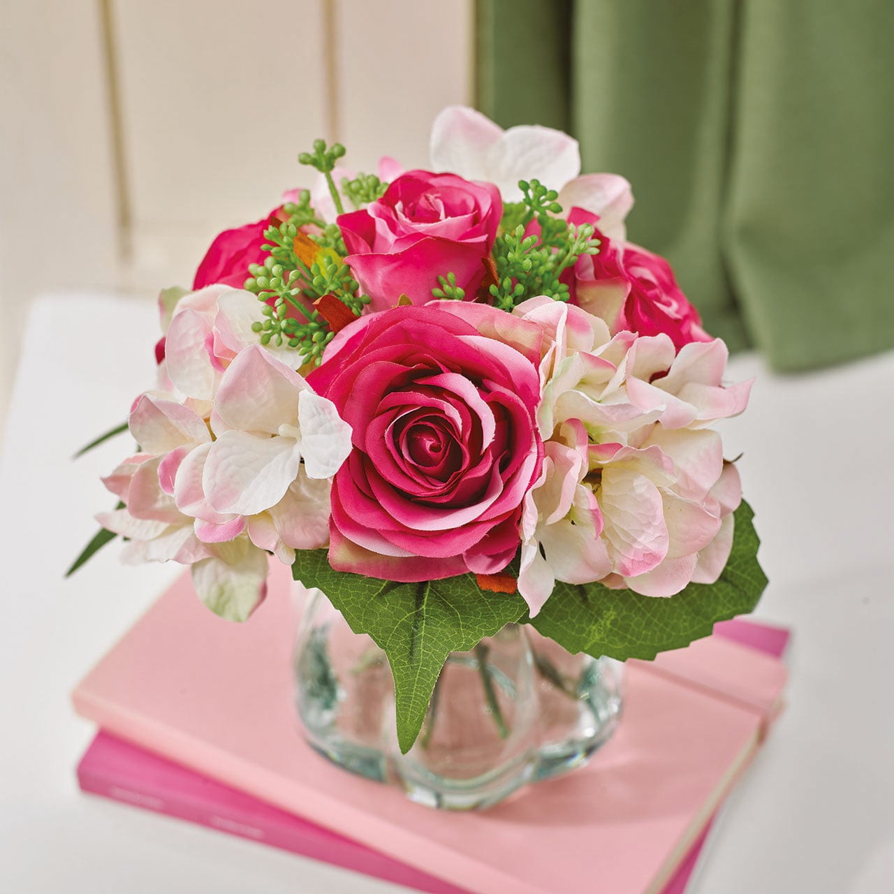 Pink Rose & Hydrangea Arrangement