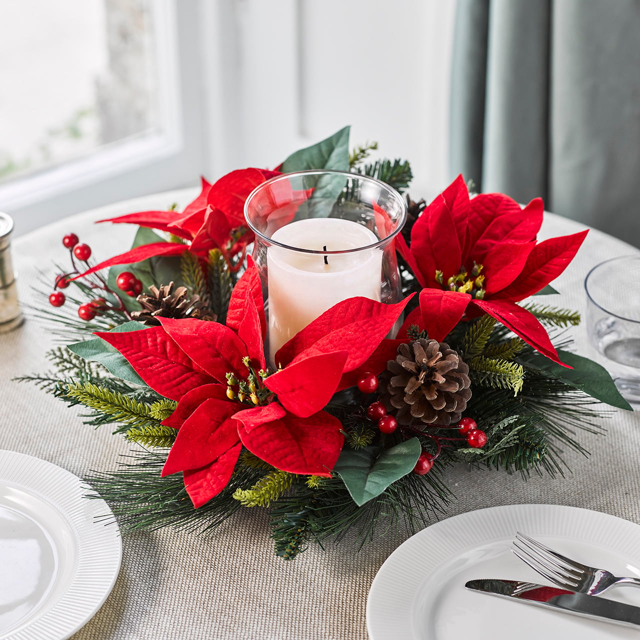 Poinsettia Candle Holder