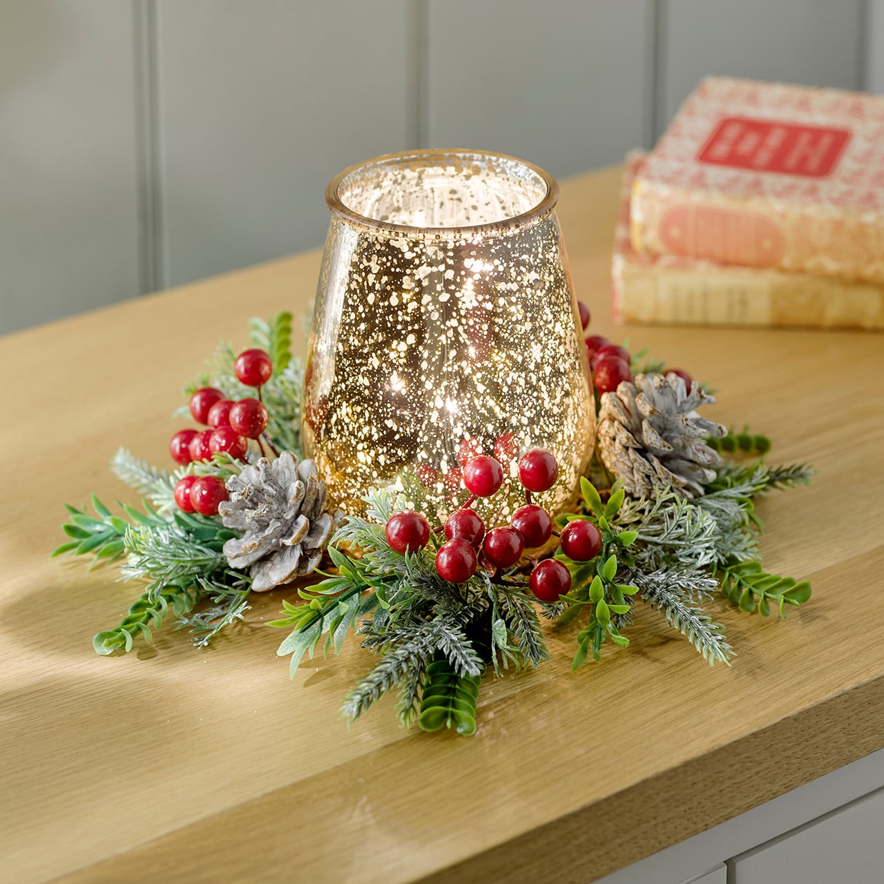 Lit Crackled Glass Decoration