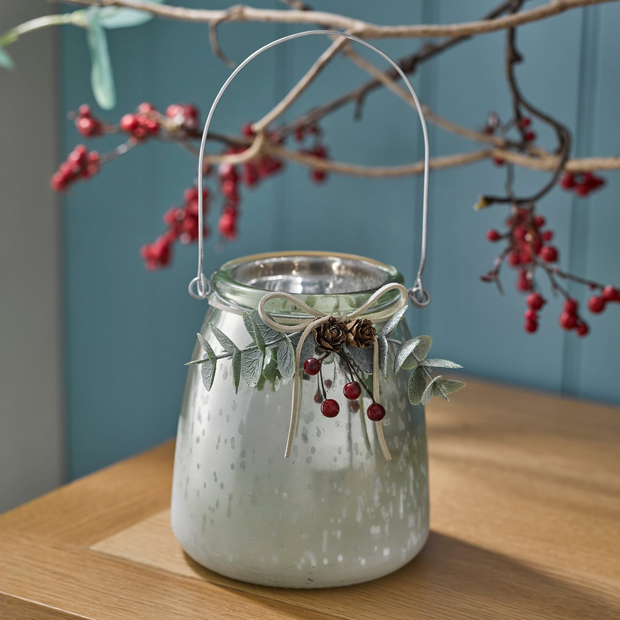 Foliage Topped Candle Holder