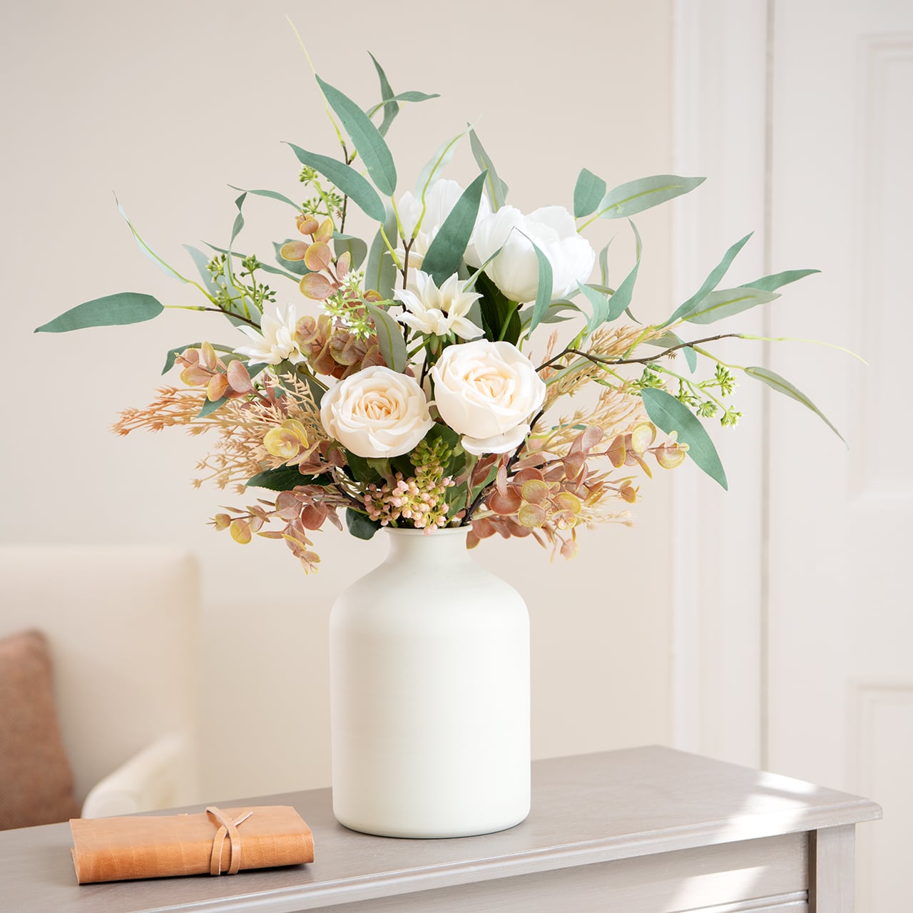 Tulip, Rose and Eucalyptus Bouquet