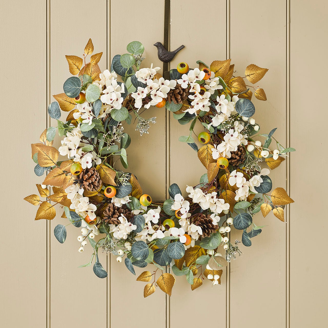 Hydrangea and Foliage Wreath