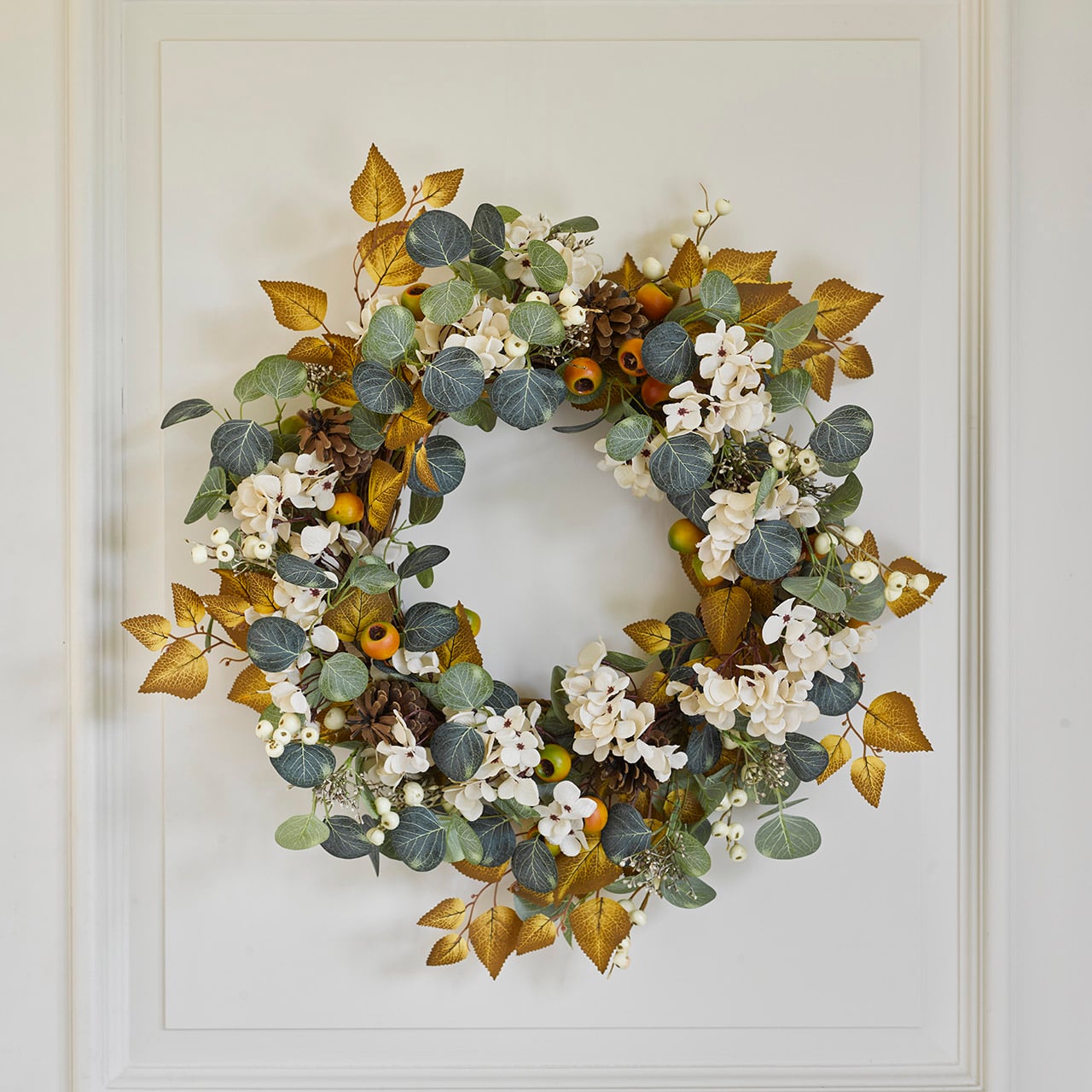 Hydrangea and Foliage Wreath
