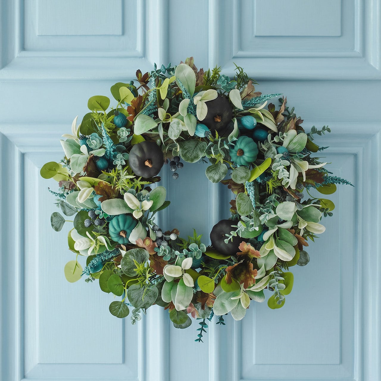 Teal Pumpkin Wreath