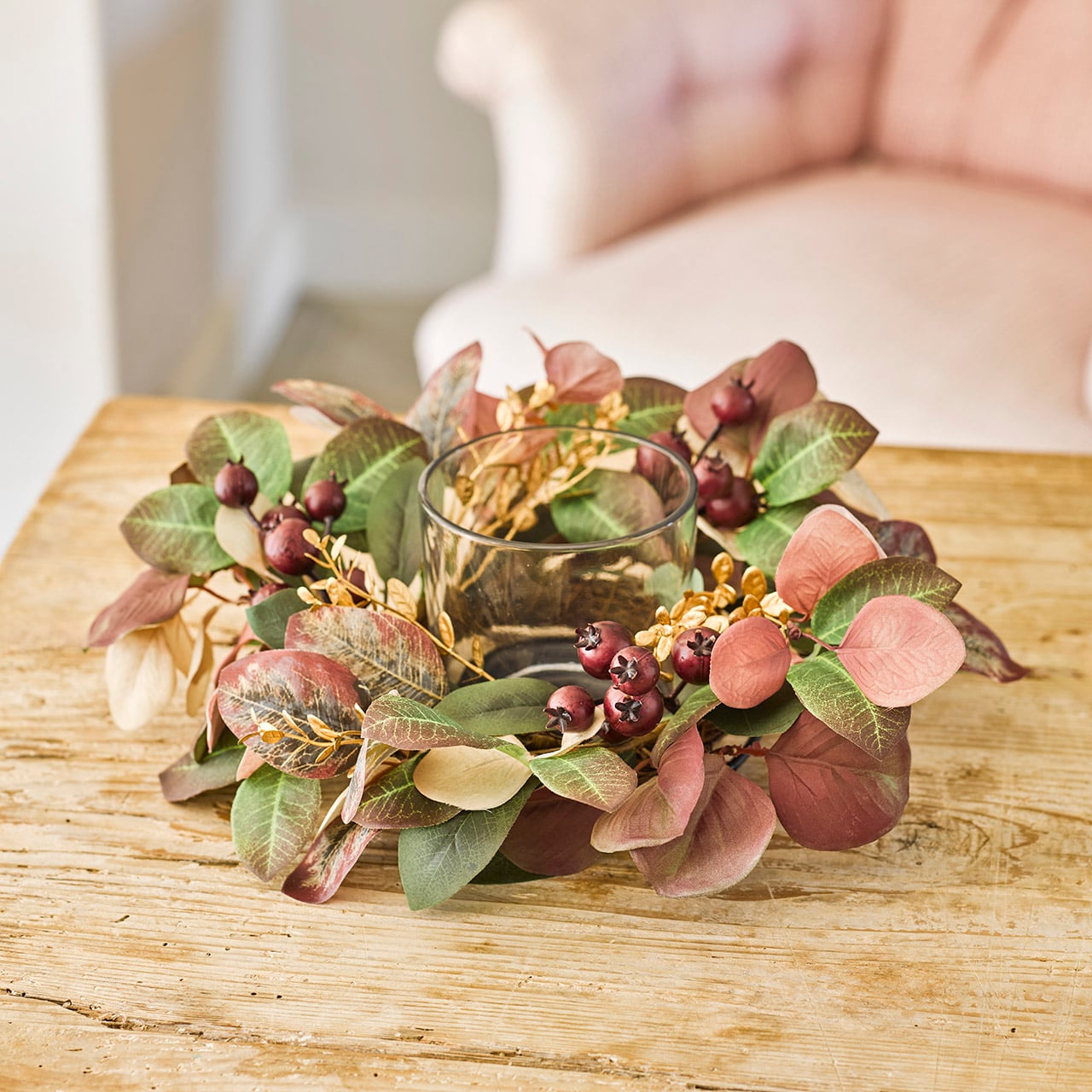 Burgundy Foliage Candleholder