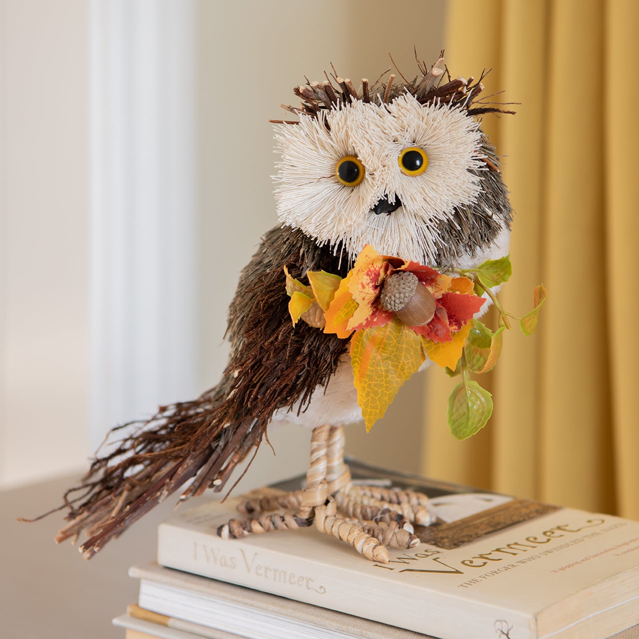 Rustic Owl with Acorn Arrangement