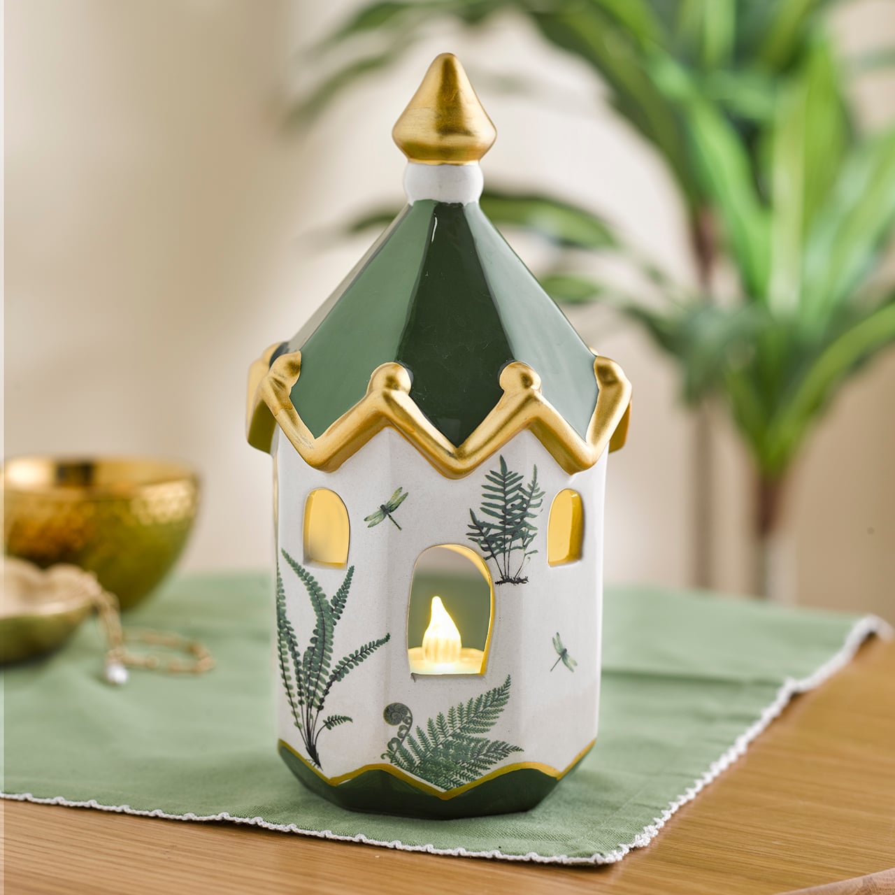 Ceramic Birdhouse Lantern