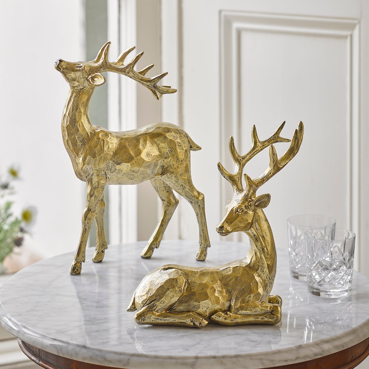 Set of 2 Gold Deer
