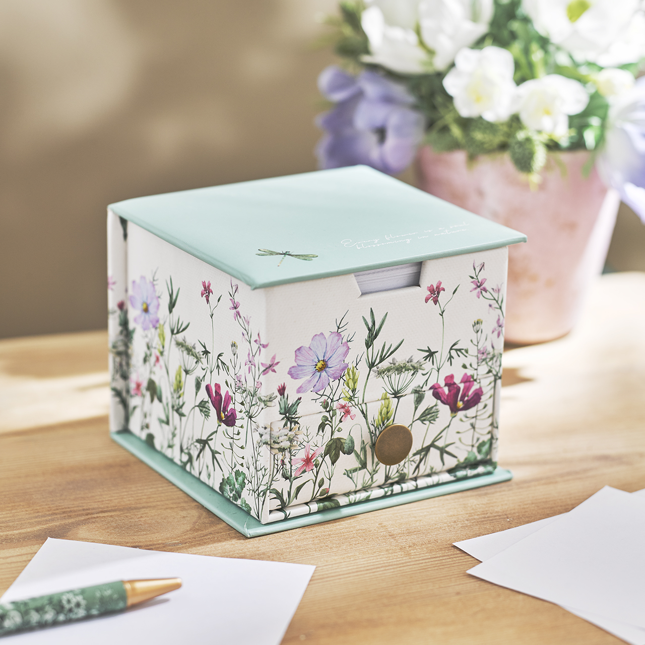 Wild Flowers Memo Cube