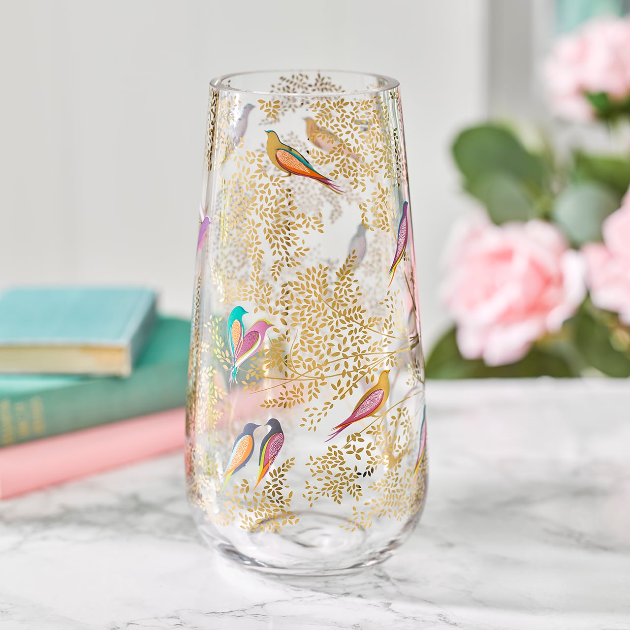 Birds Glass Vase