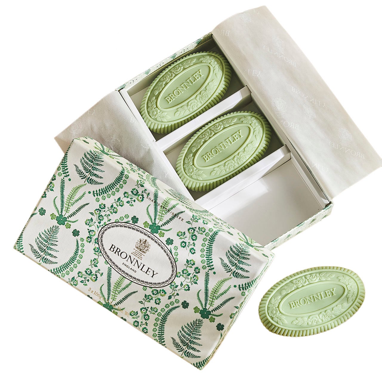 Bronnley English Fern Soap Trio