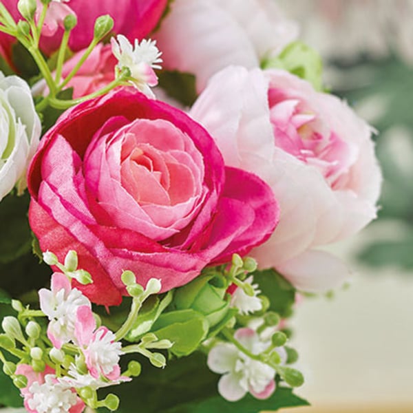 Image of faux pink flowers