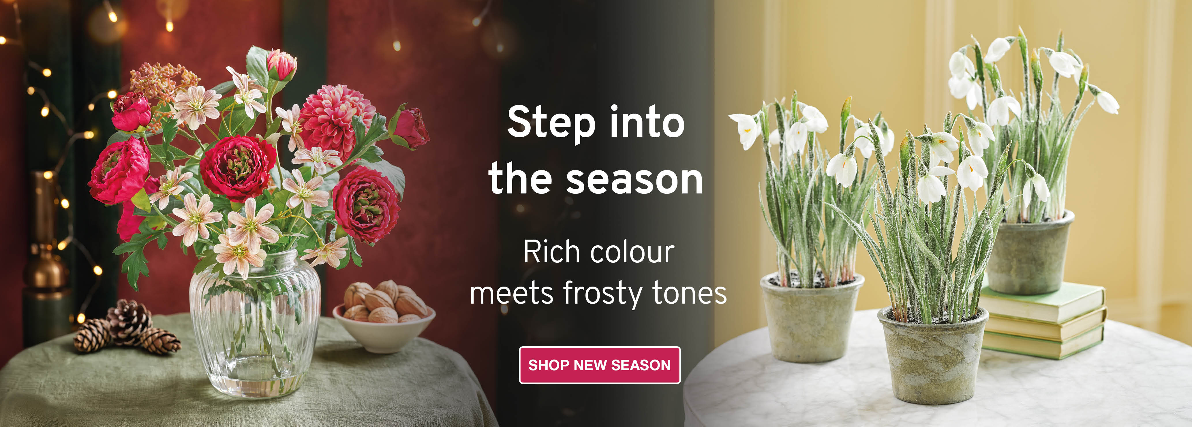 Step into the season. Rich colour meets frosty tones