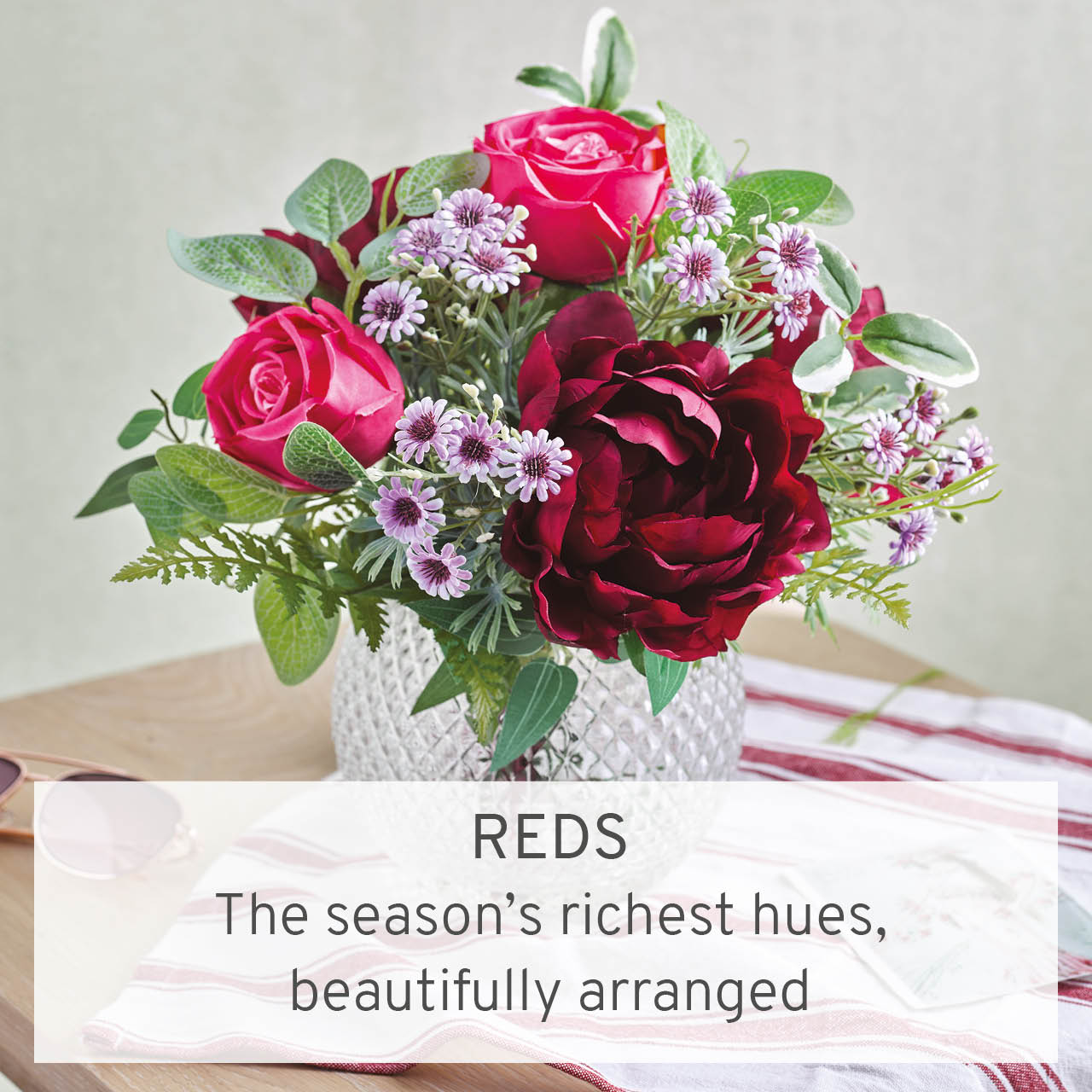Faux Peony and Rose Arrangement