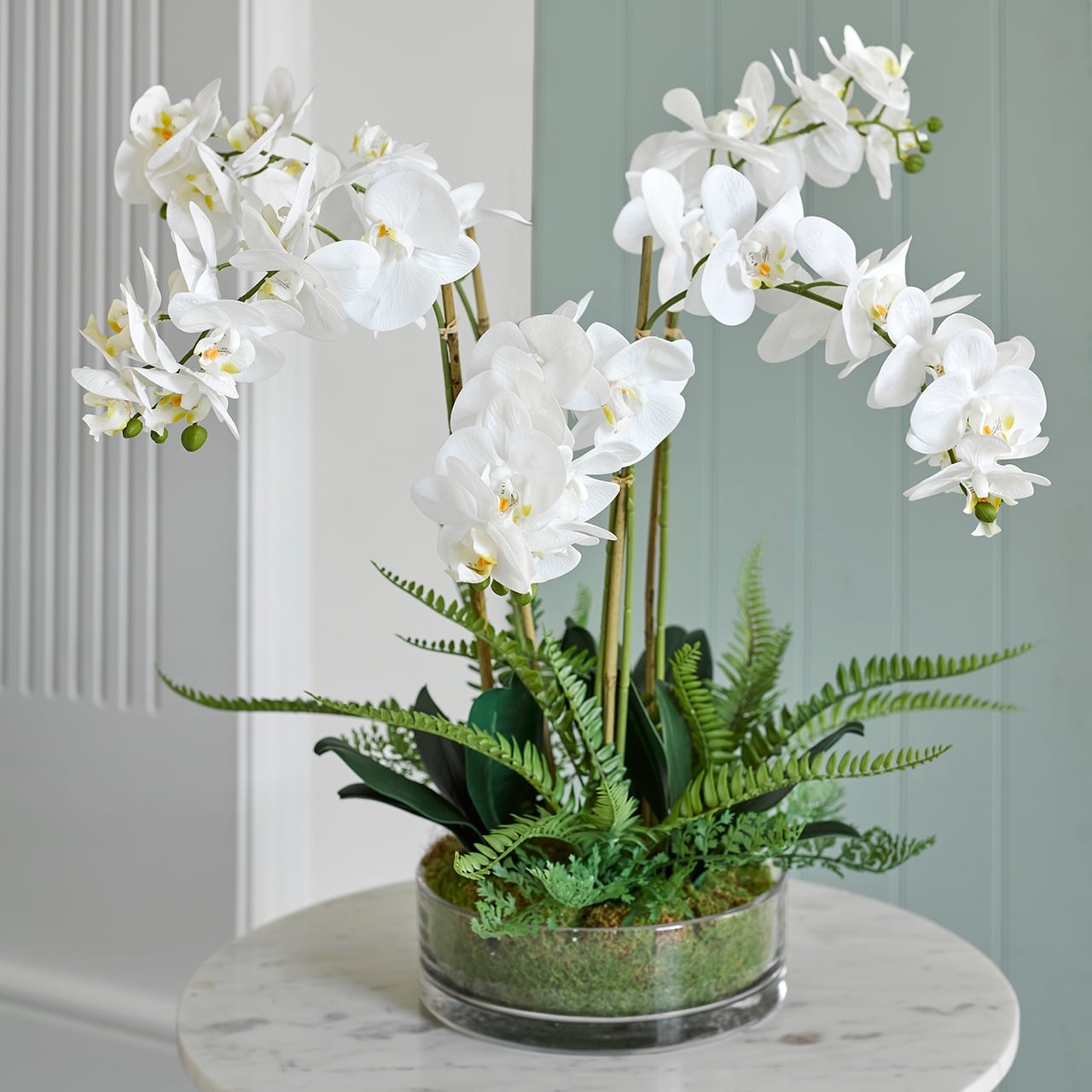 Orchid and Fern Garden Arrangement