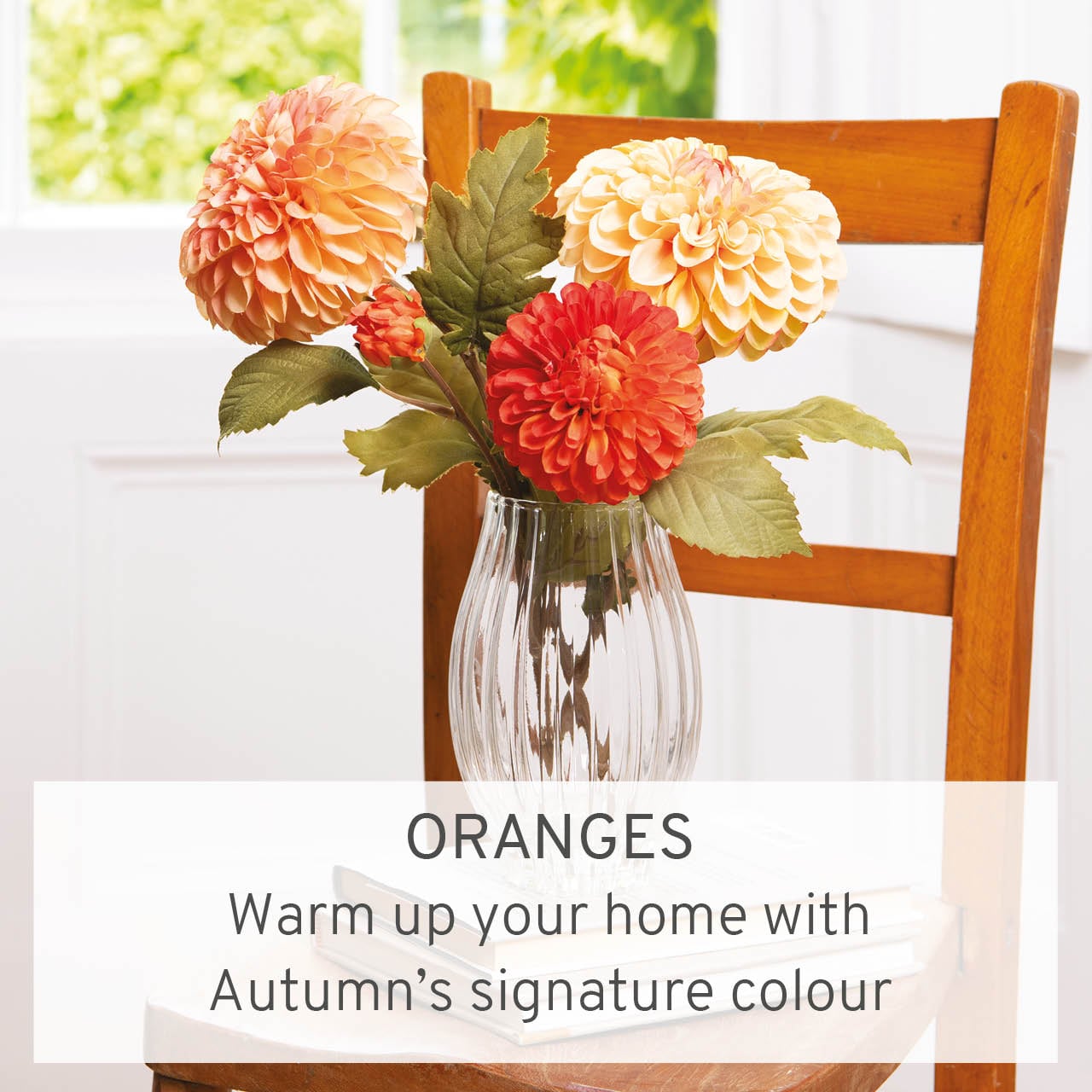 Faux Autumn Dahlia Arrangement
