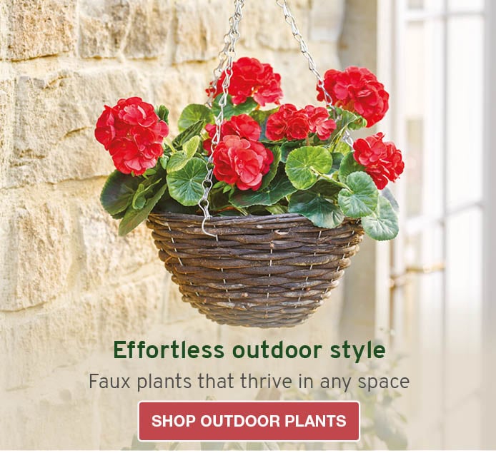 Effortless outdoor style. Faux plants that thrive in any space