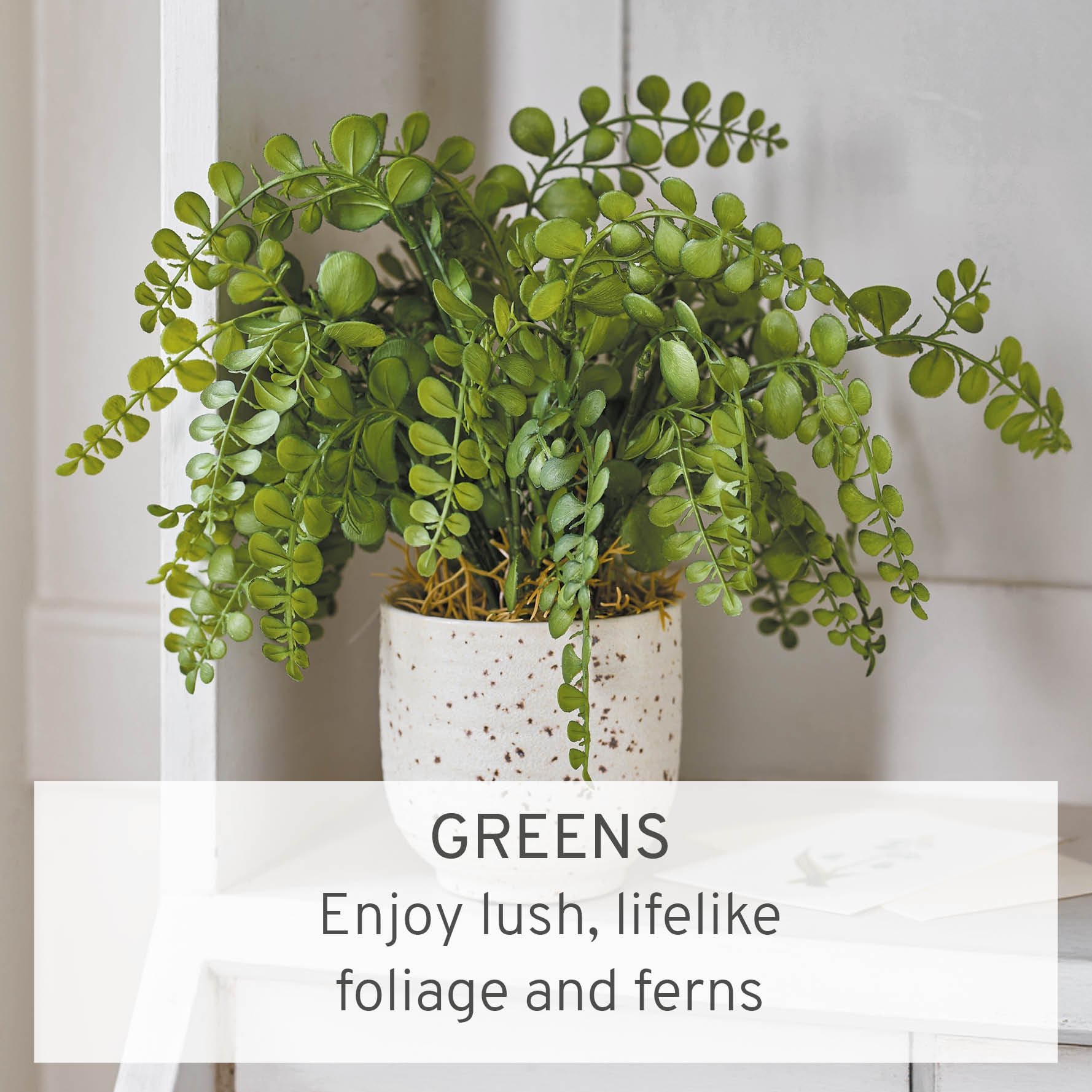 Faux green fern