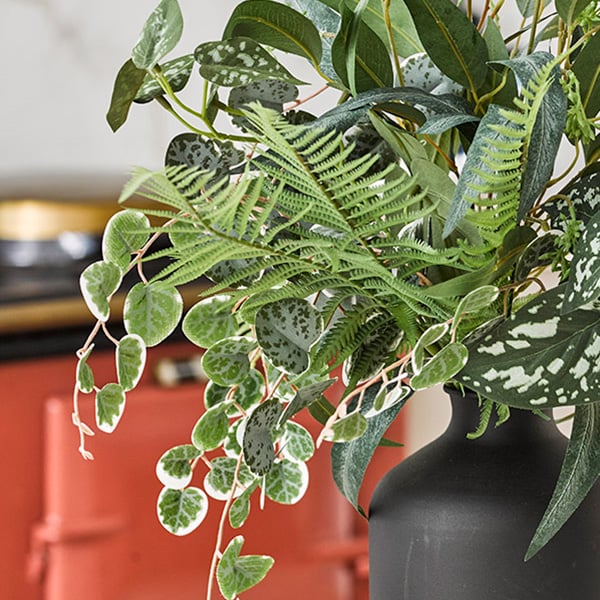 Image of faux green flowers